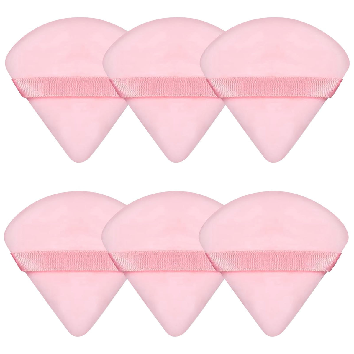 Pimoys powder puff set showing triangle and round shapes for precise foundation application.