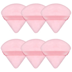 Pimoys powder puff set showing triangle and round shapes for precise foundation application.
