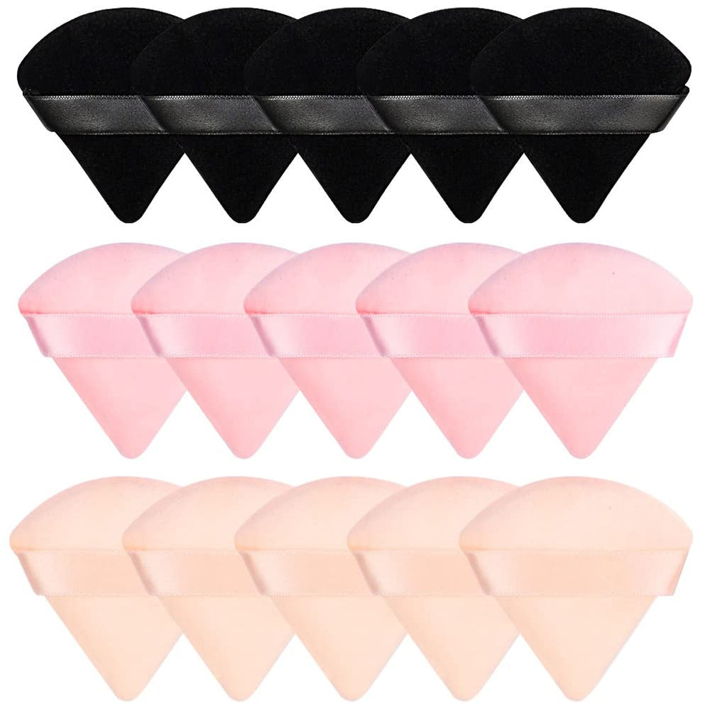 Pimoys triangle-round powder puff design for smooth foundation application.
