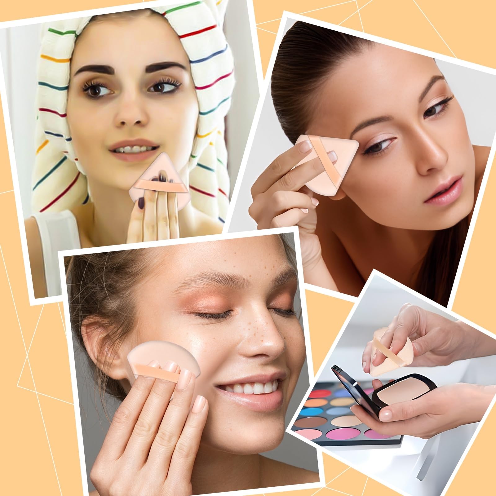 Pimoys puff with strap offers secure handling during makeup application.