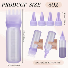 Pimoys root comb attachment inside the dye bottle for precise scalp coloring