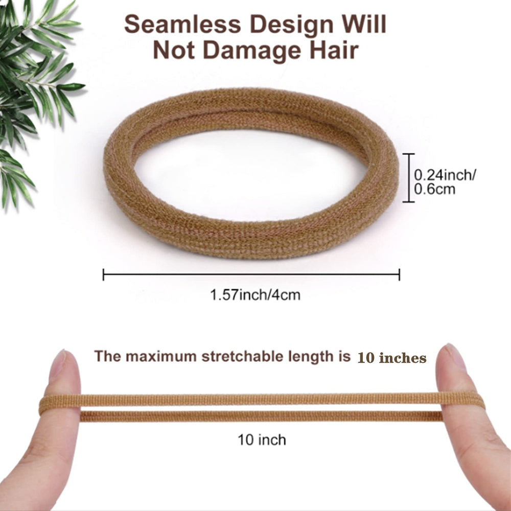 Pimoys seamless hair bands close-up shows thick, soft material that prevents hair damage.