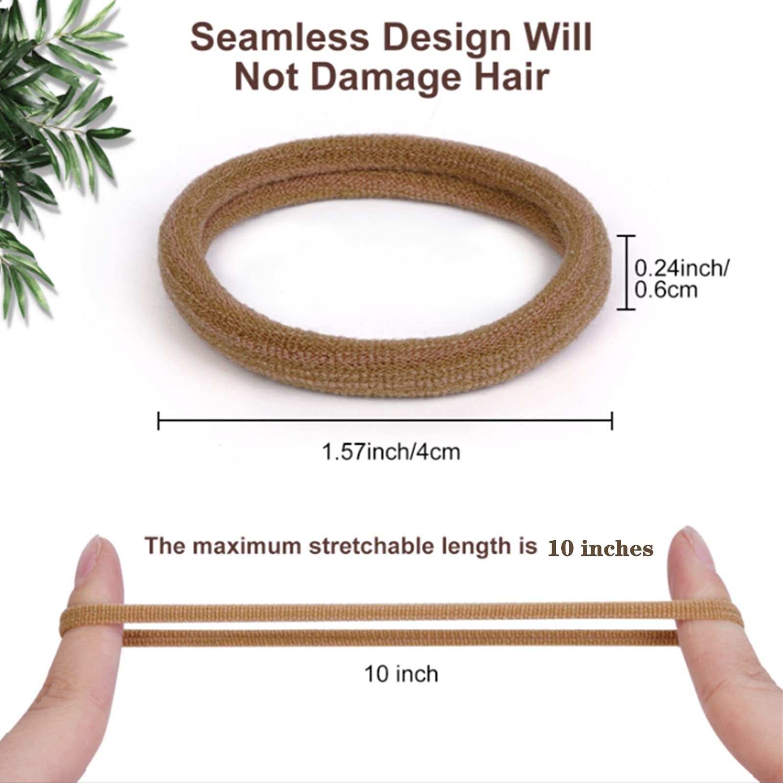 Pimoys seamless hair ties show soft material for gentle ponytails