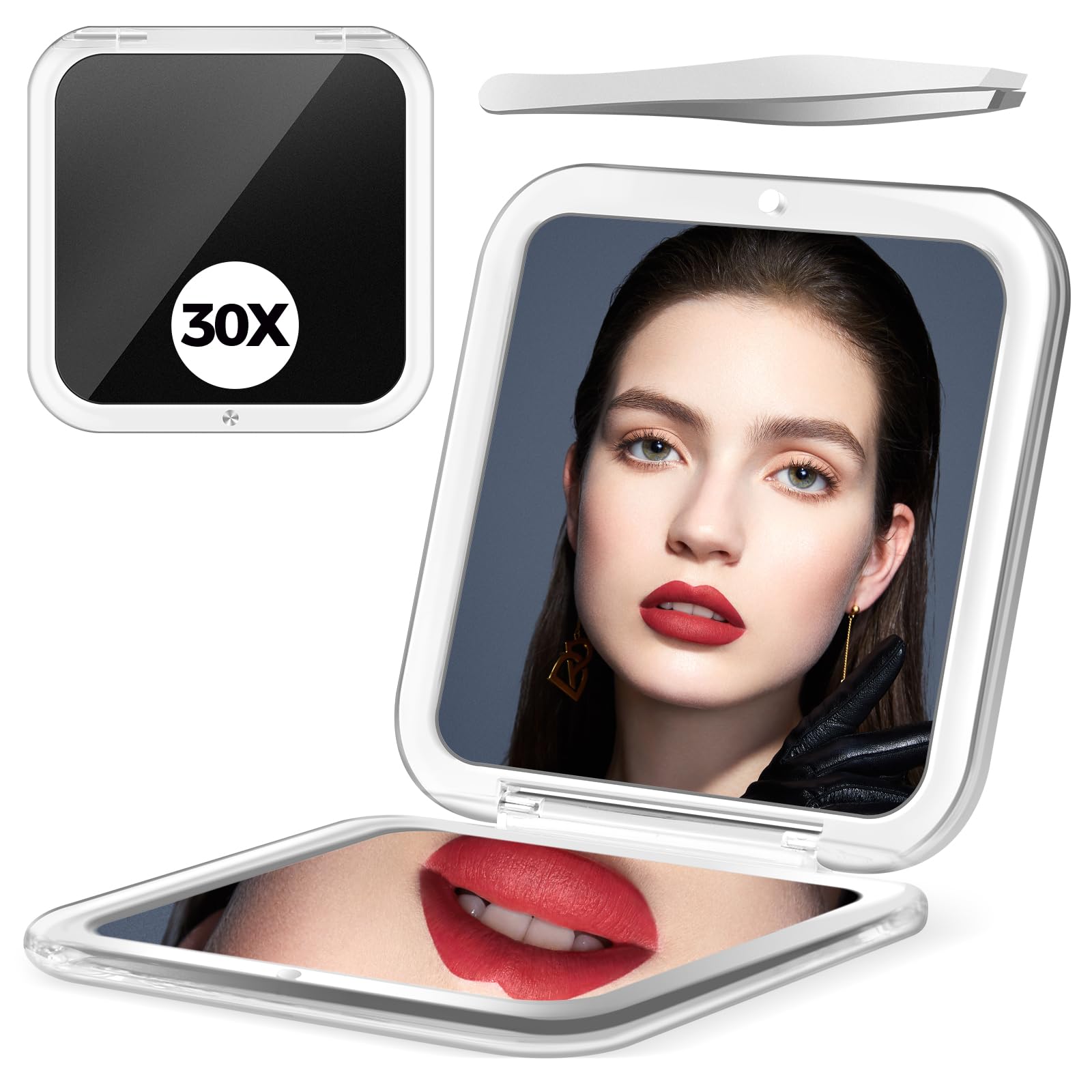 PIMPLEGO 30X magnifying mirror for detailed on-the-go grooming
