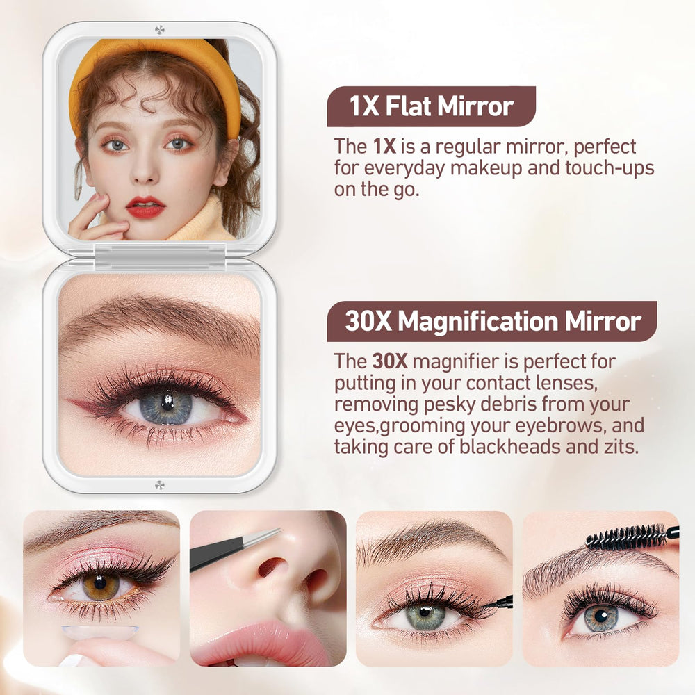 PIMPLEGO dual sided 1X 30X mirror closeup for flawless makeup checks
