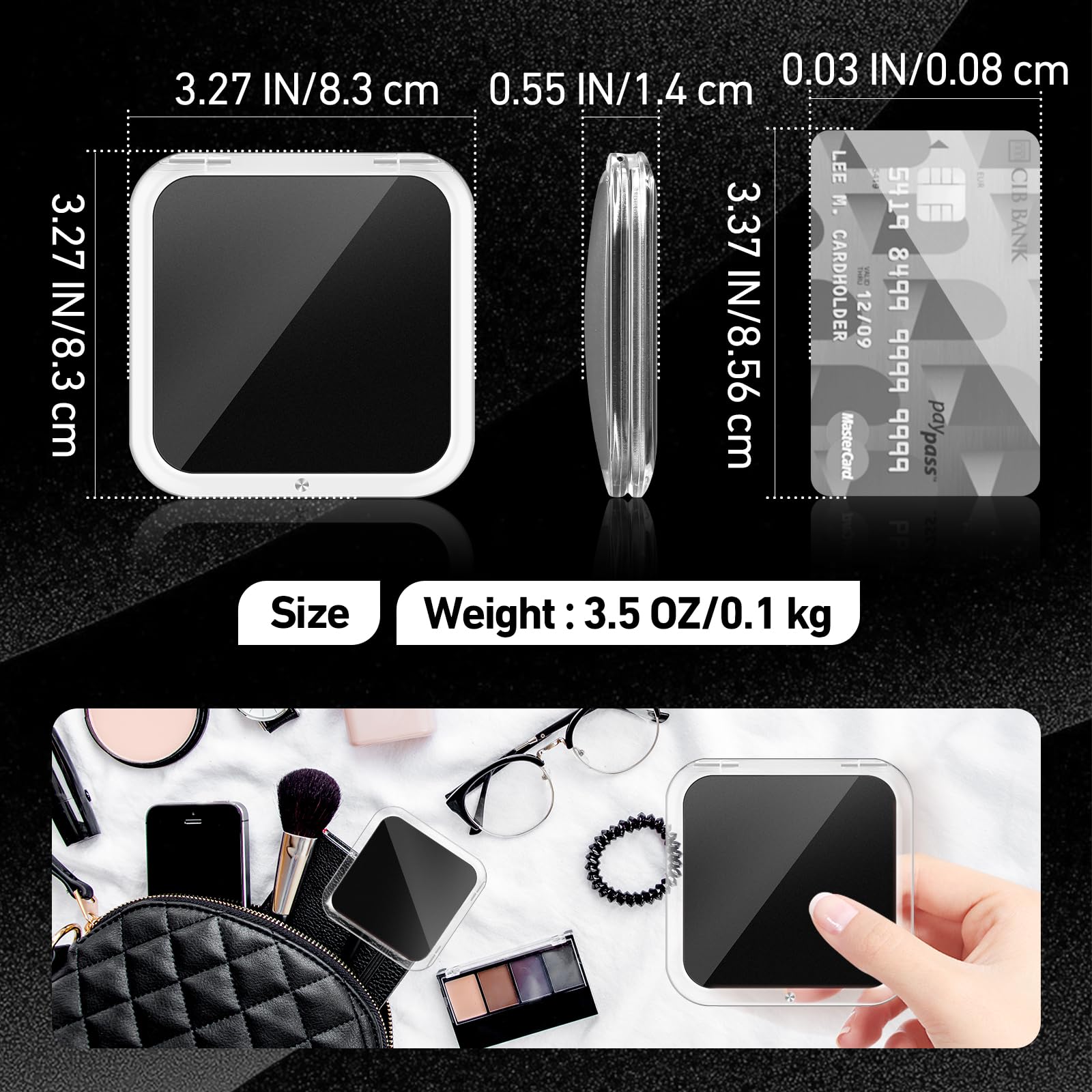 PIMPLEGO dual-sided 1X/30X mirror enables everyday touch-ups