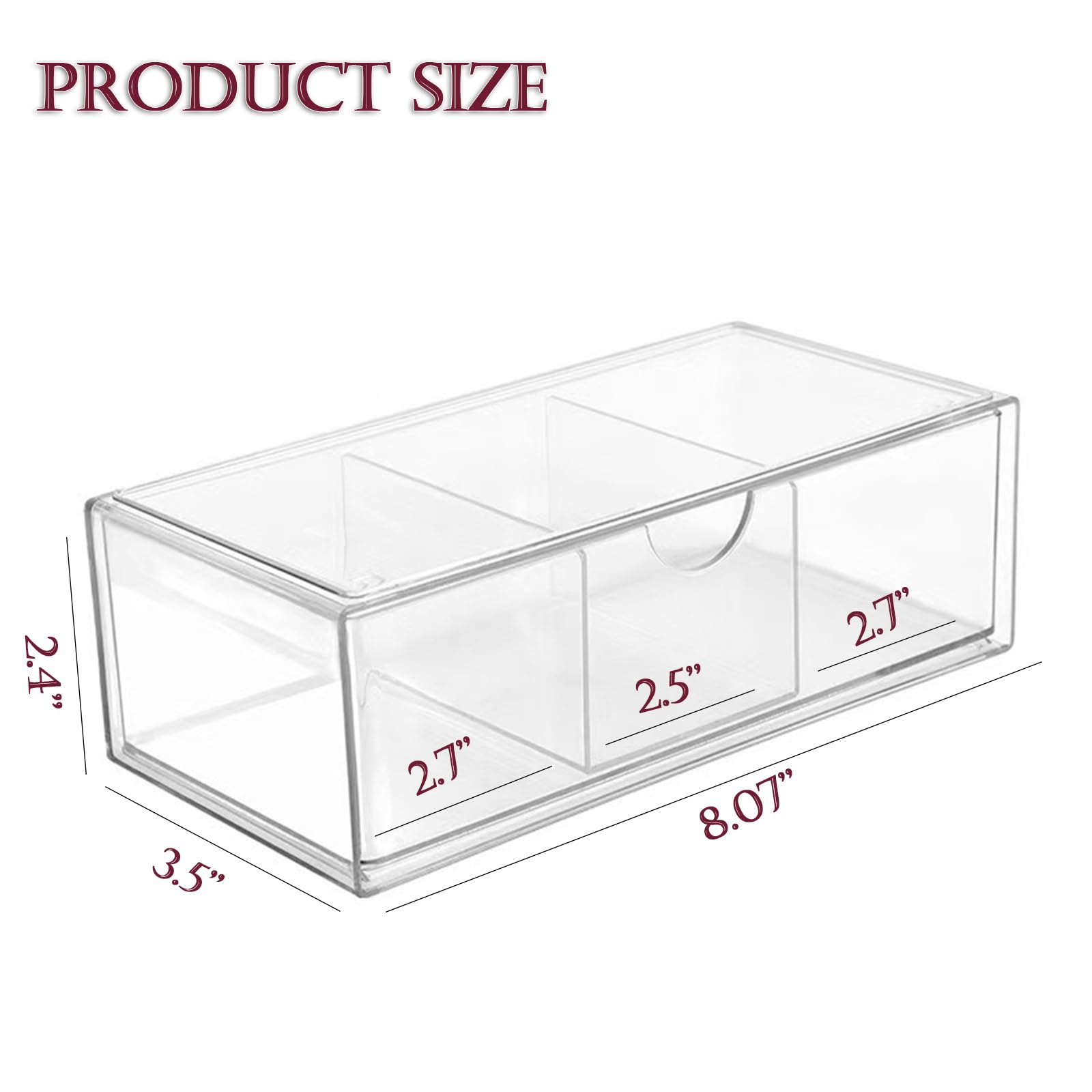 PINGANBUSU stackable drawer organizer keeps hair accessories tidy and easy to access.