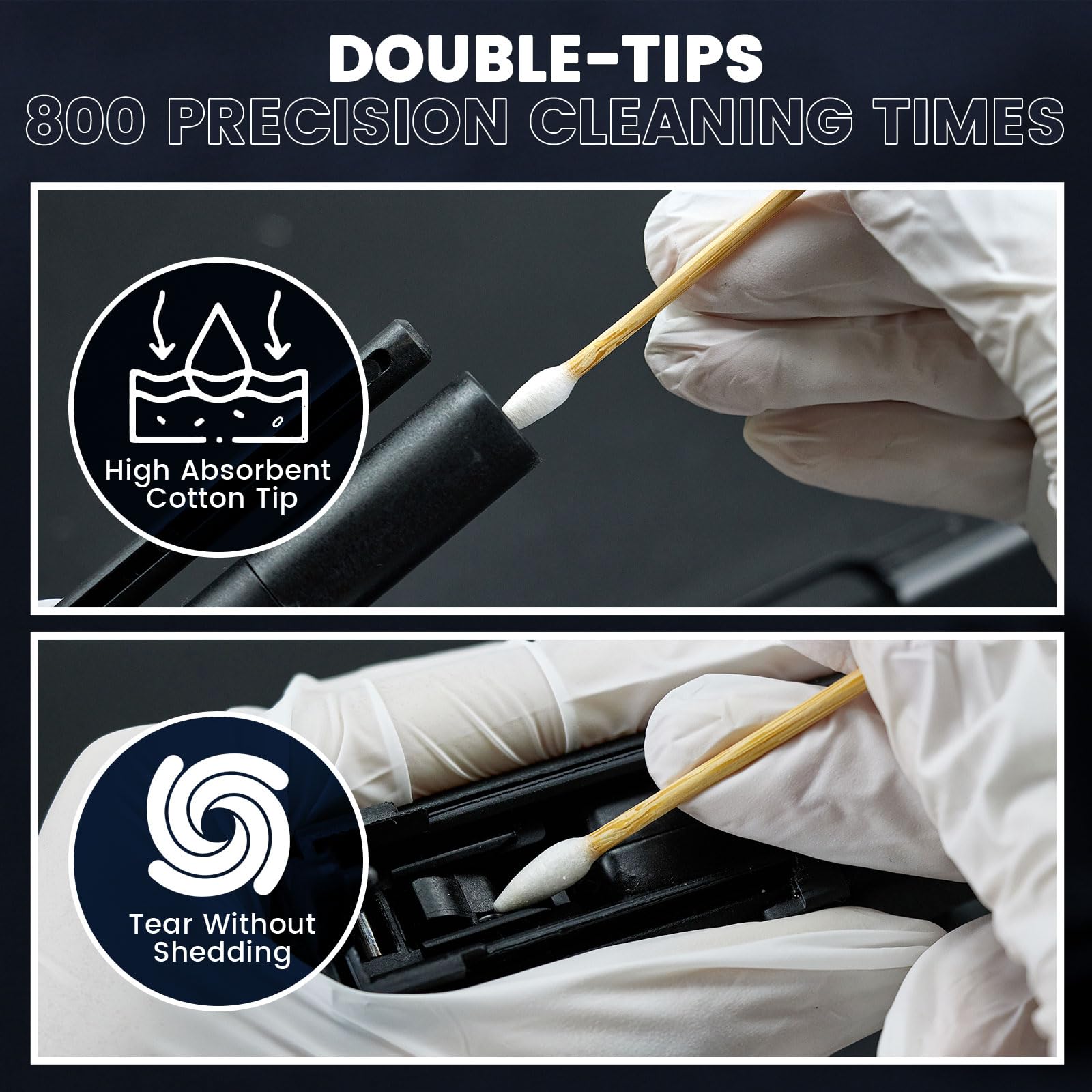 PINGMIC highly absorbent swabs absorb oils, solvents, and carbon buildup.