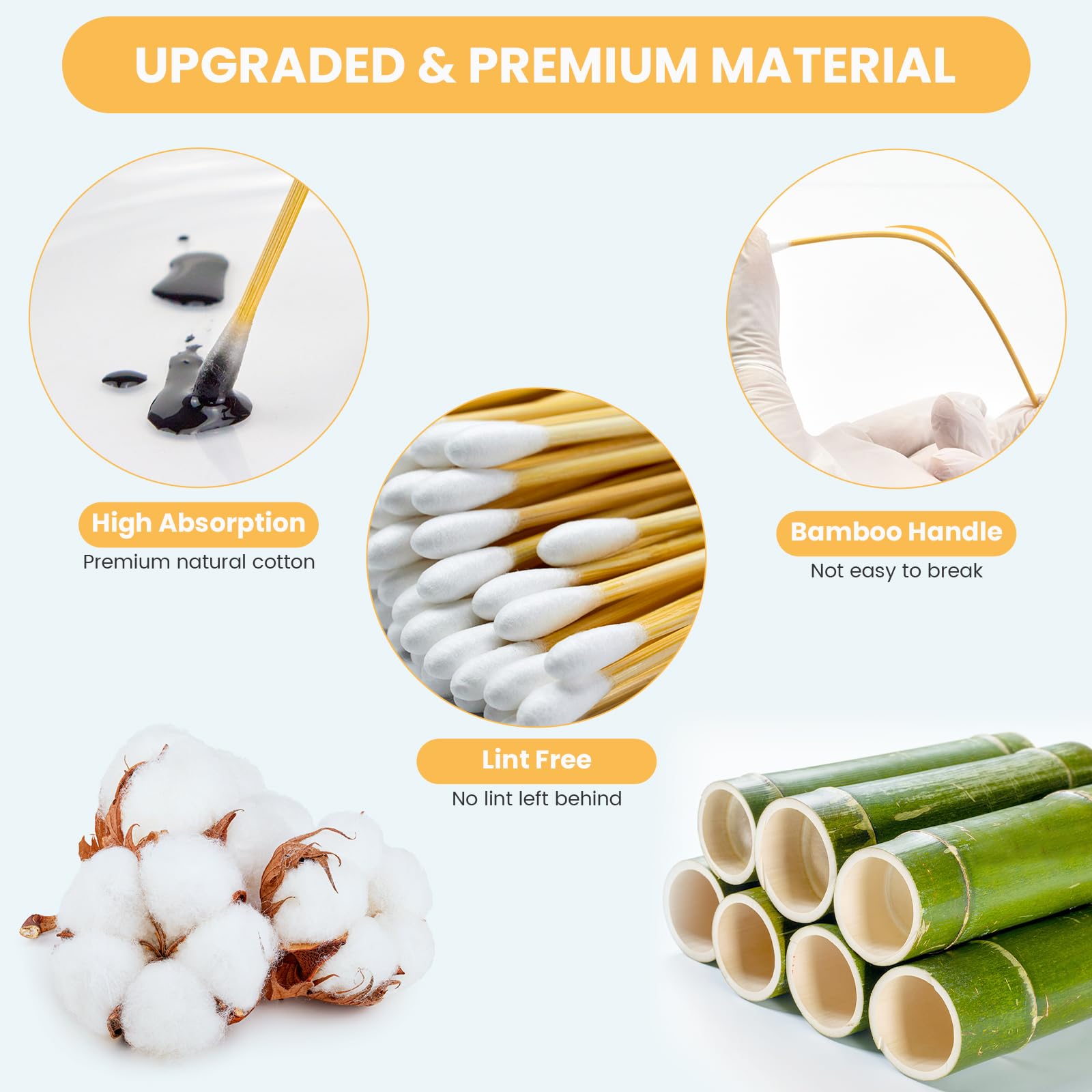 PINGMIC lint-free cotton tips provide reliable absorption for precise makeup cleaning.