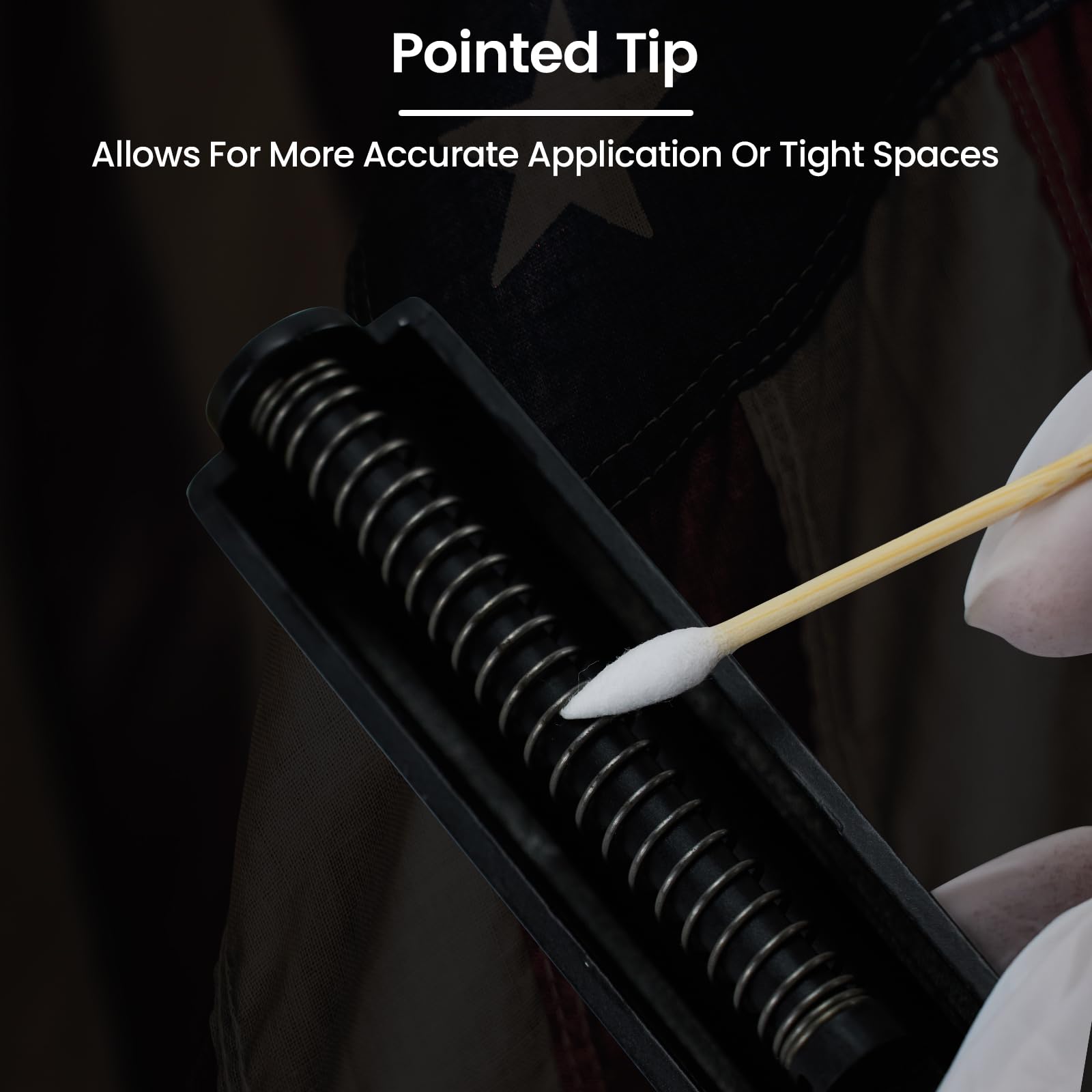 PINGMIC sturdy 6-inch stick swabs reach tight spaces for thorough cleaning.