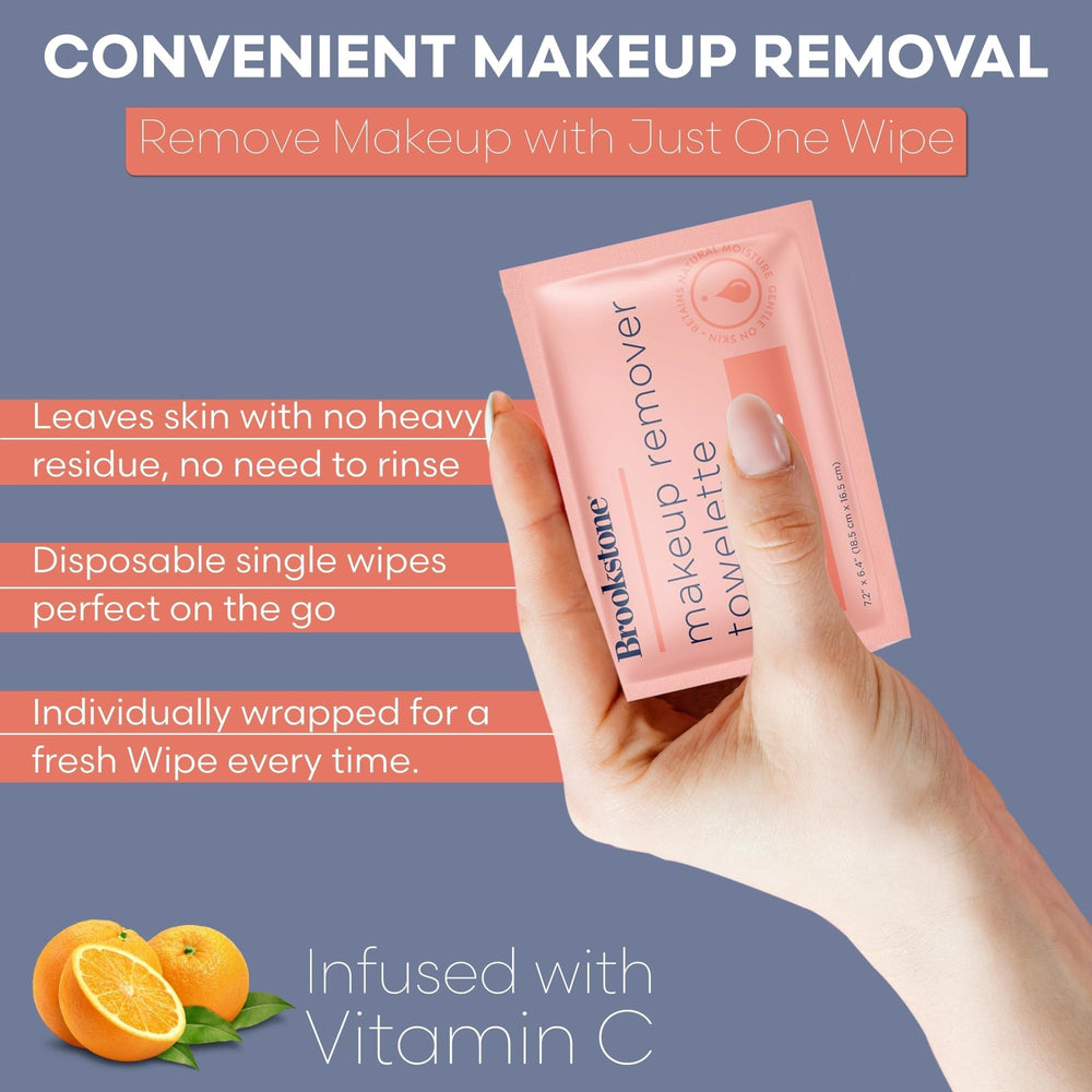 Pink Sky Brookstone individually wrapped wipes ensure hygiene on the go.