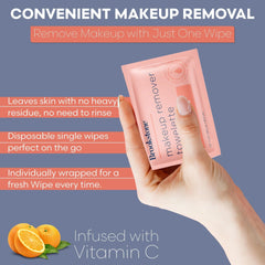 Pink Sky Brookstone individually wrapped wipes ensure hygiene on the go.