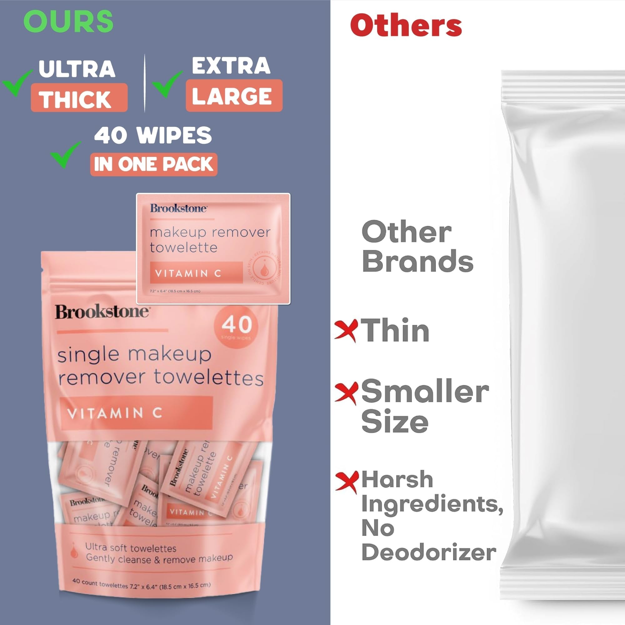 Pink Sky Brookstone travel-friendly wipes for on-the-go cleansing.