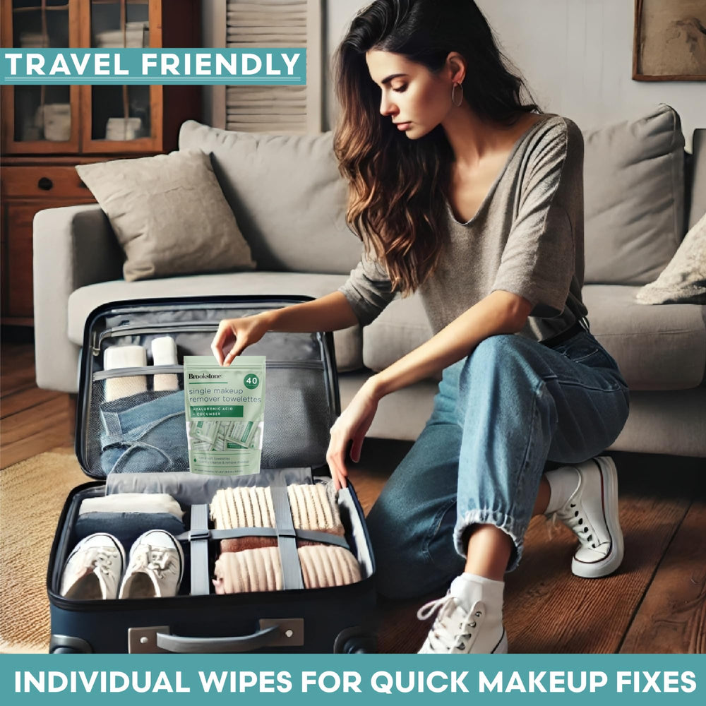 Pink Sky Brookstone vitamin C-infused wipes for a nourishing feel after makeup.
