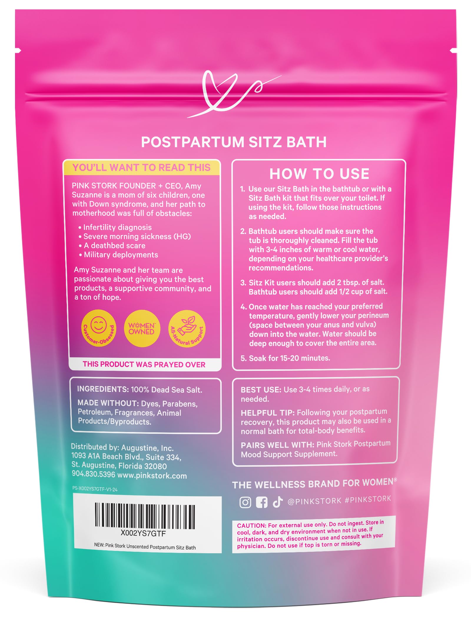 Pink Stork Baño Sitz, empaque atractivo para regalo de maternidad.