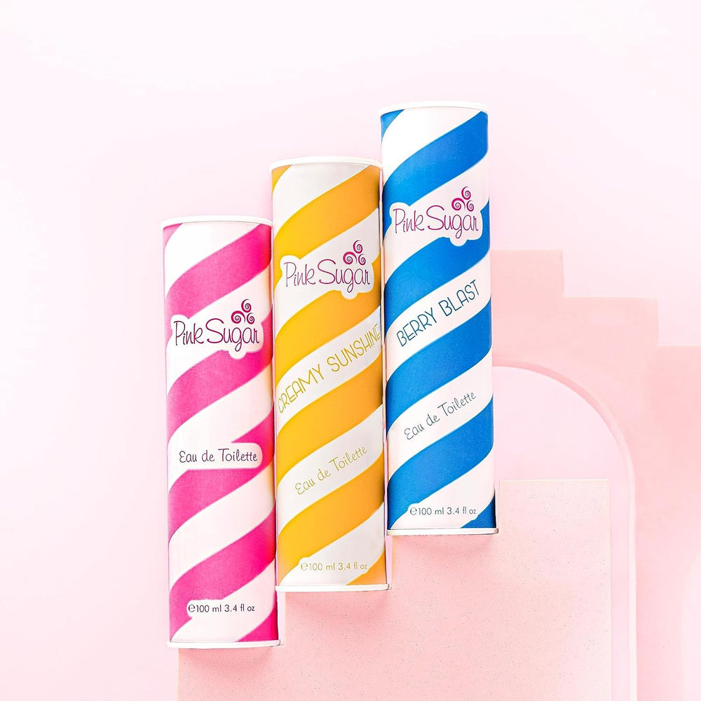 Pink Sugar display shot captures the product in a lifestyle setting.