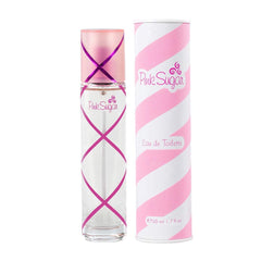 Pink Sugar Eau de Toilette bottle shows pink glass for everyday elegance.