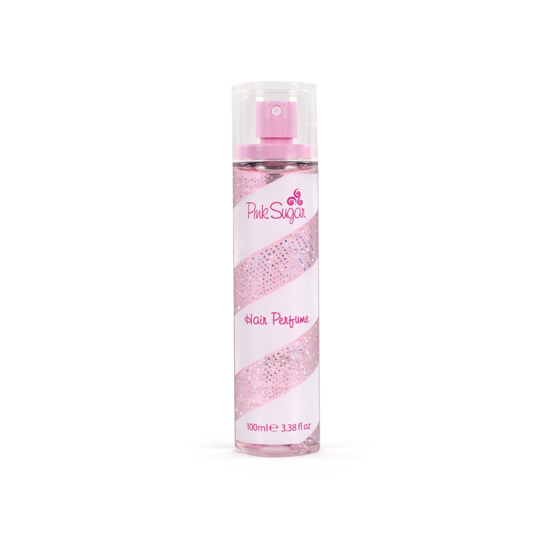 Pink Sugar hair perfume bottle closeup showing elegant design for daily use