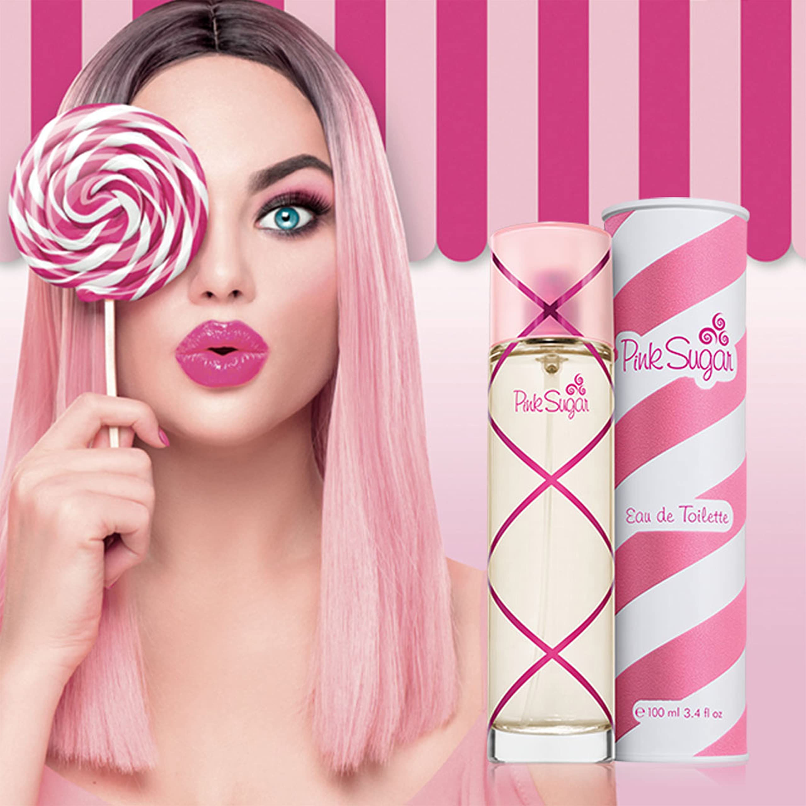 Pink Sugar bottle label indicates Made in Italy craftsmanship