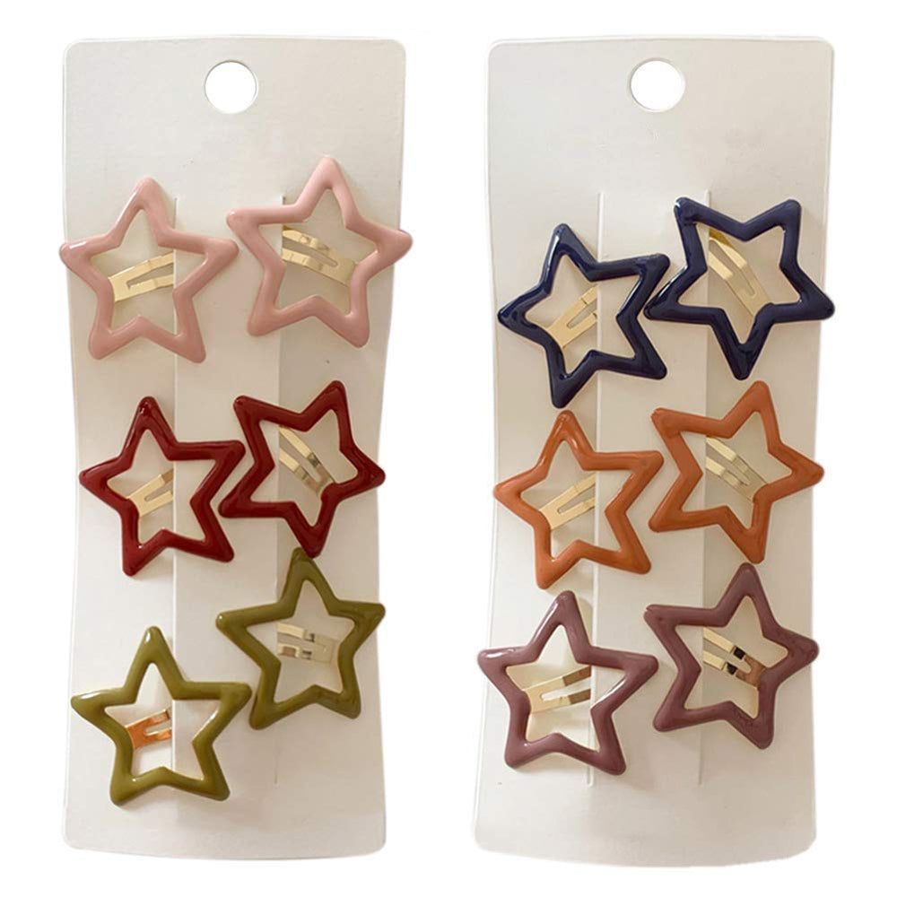 Clip Pinksee con estrella de 12 piezas, ideal para decorar peinados con estilo.