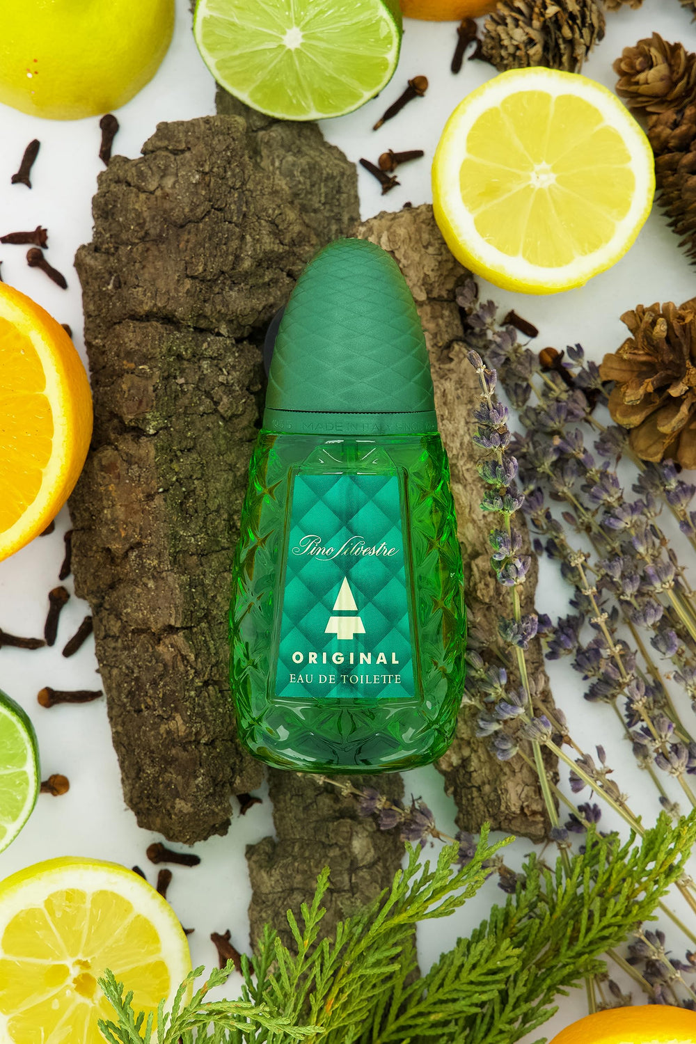 Pino Silvestre Original base notes cedarwood sandalwood provide lasting warmth.