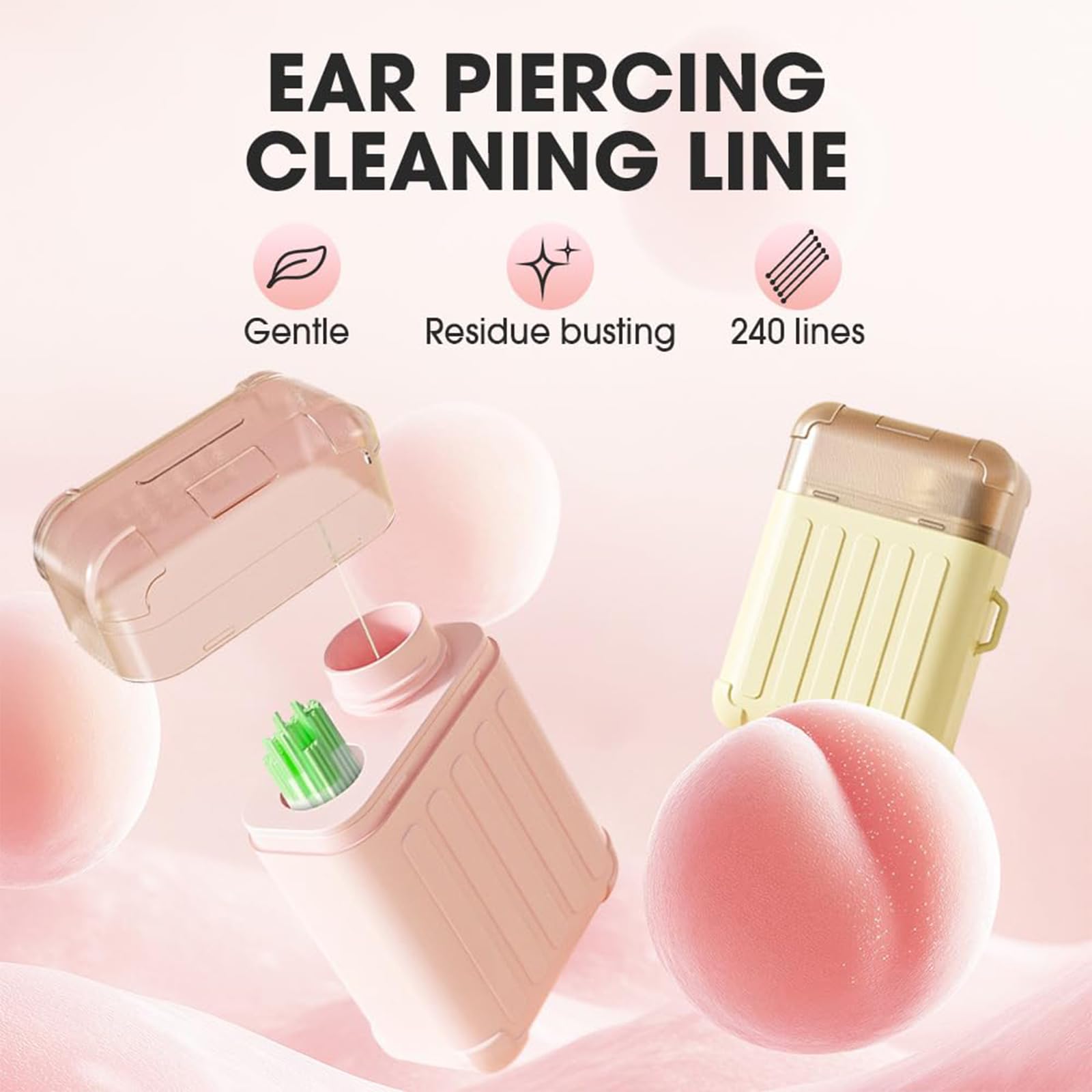 PIN&WEI 2-in-1 ear piercing cleaning floss full set ready for use