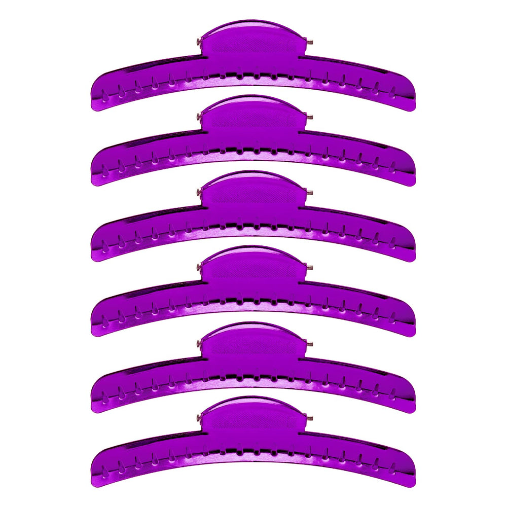 Pinza Onda Vintage de Metal Morada, diseño ligero para uso diario.