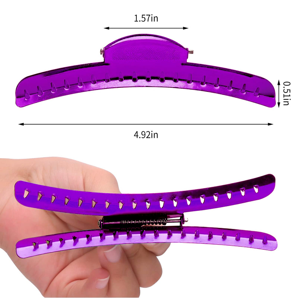 Pinza Onda Vintage de Metal Morada, resistente a la humedad y productos capilares.