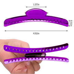 Pinza Onda Vintage de Metal Morada, resistente a la humedad y productos capilares.