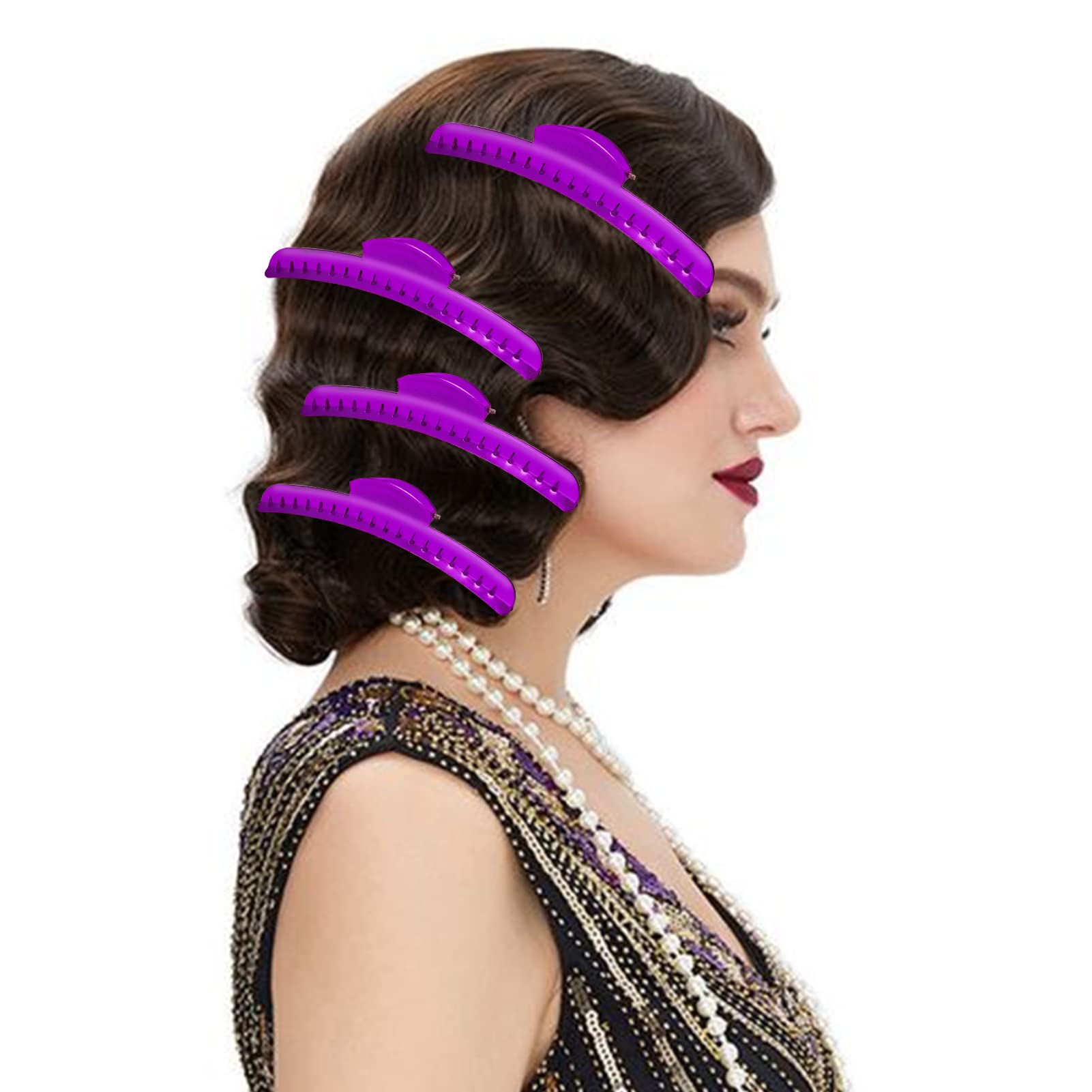 Pinza Onda Vintage de Metal Morada, diseño elegante para cualquier ocasión.