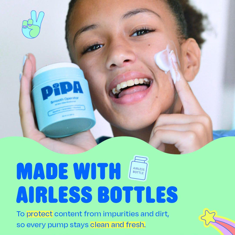 Pipa alcohol-free formula highlight — gentle care for young skin.