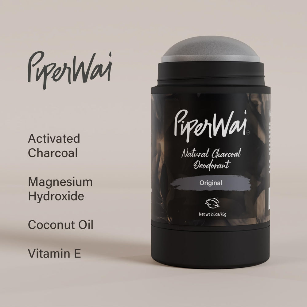 PiperWai desodorante natural, aplicación suave, barra original para uso cómodo diario.