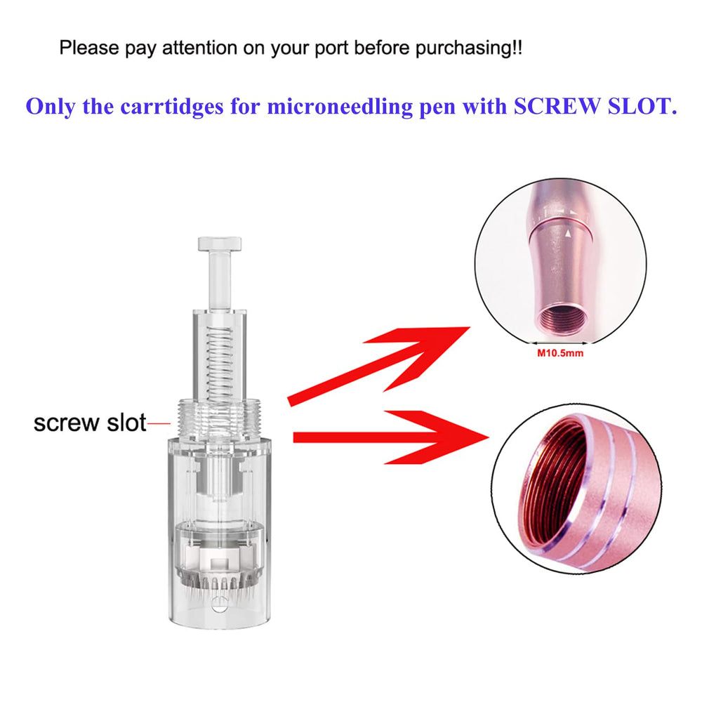 PIPM cartridge close-up showing screw slot, suited for at-home rejuvenation routines