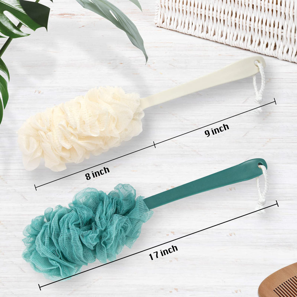 PIPUHA loofah sponge with nylon bristles for rich lather and gentle exfoliation