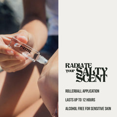 PIRETTE fragrance oil roller close-up highlighting surf wax note for easy reapplication.