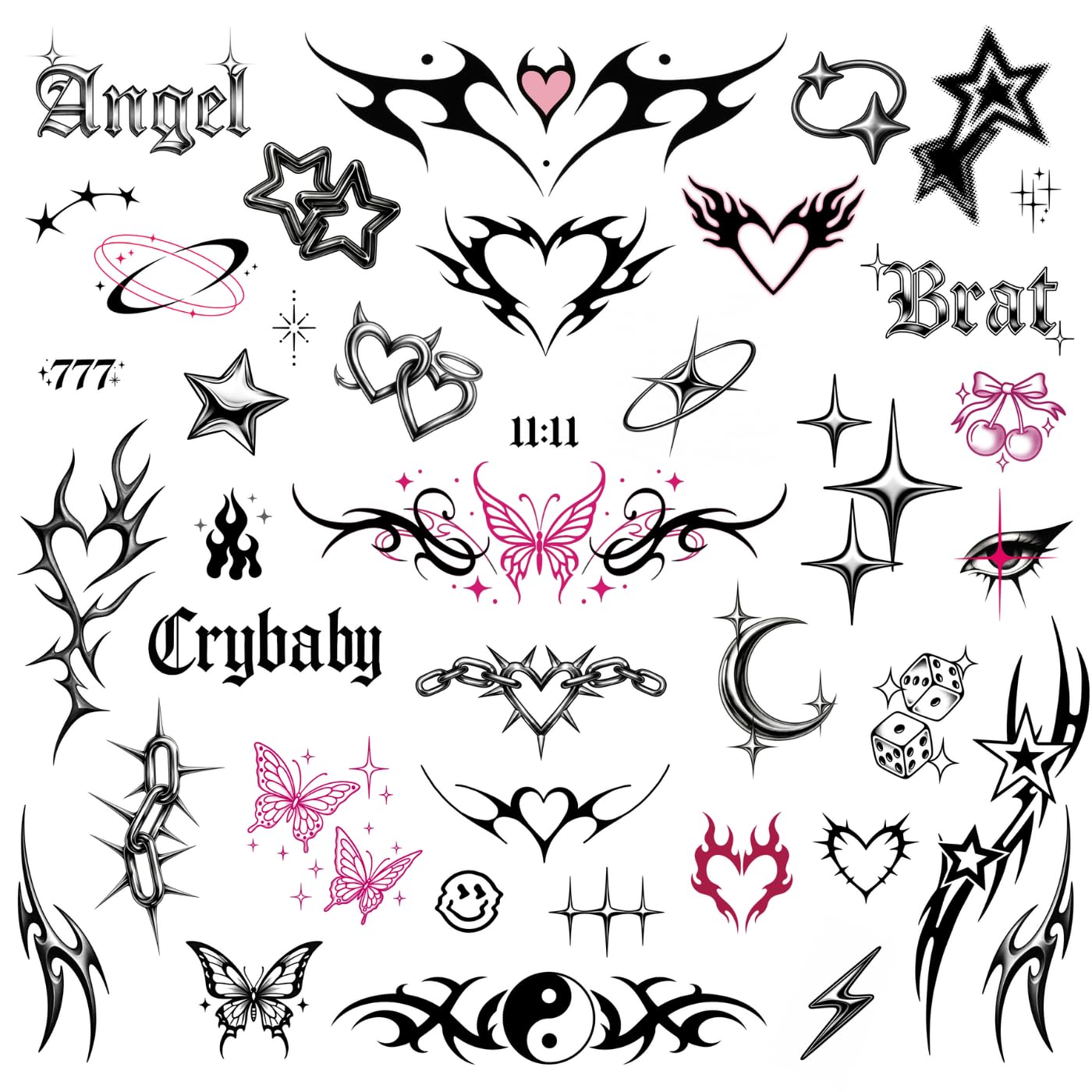 Pixel Hearts tatuajes Y2K lindos para un look atrevido en fiestas.