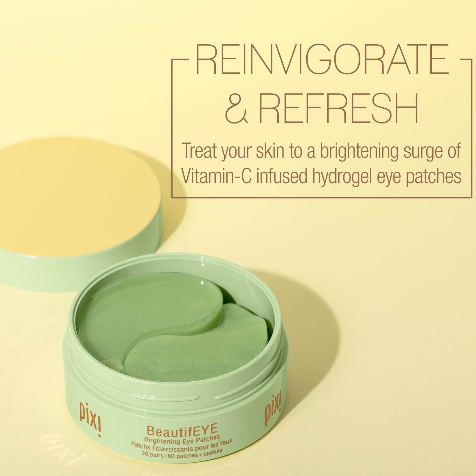 Pixi BeautifEYE hydrogel patches demonstrate a cooling effect to soothe tired eyes.
