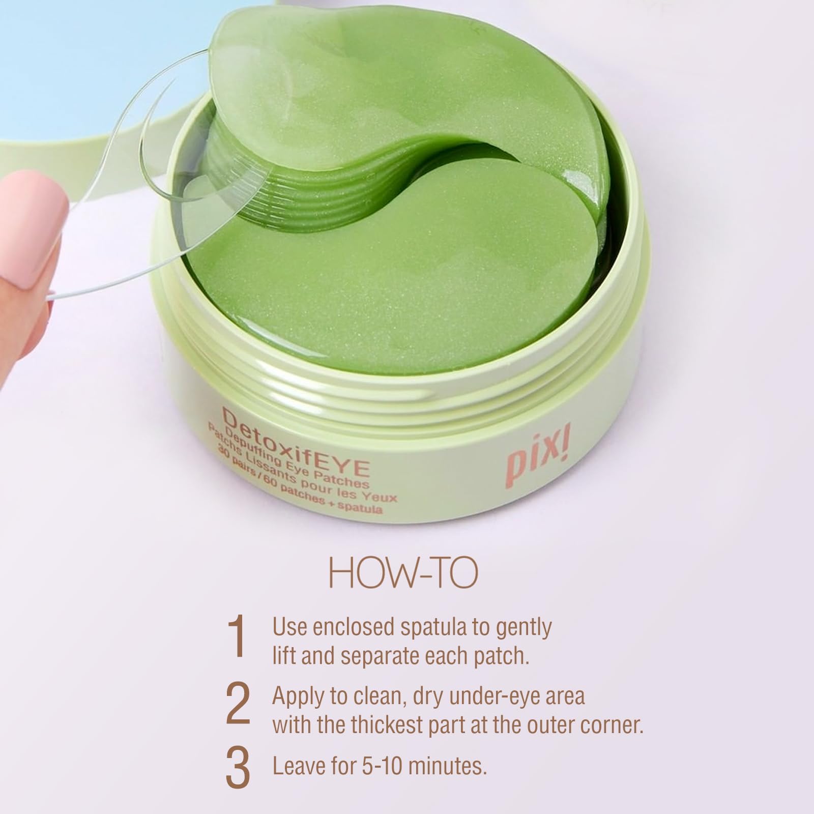 Pixi DetoxifEYE caffeine-infused patch for refreshed-looking eyes.