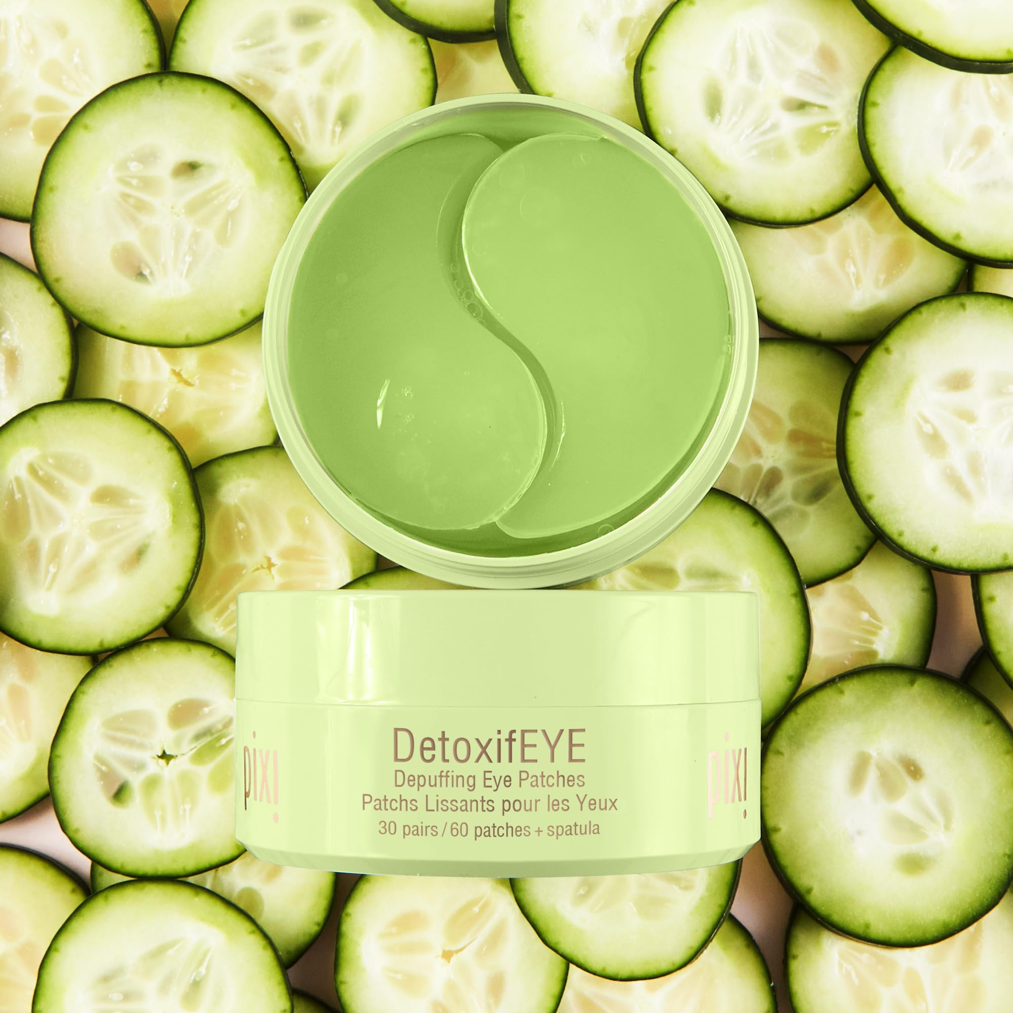Pixi DetoxifEYE before-after style image highlights brightening potential.