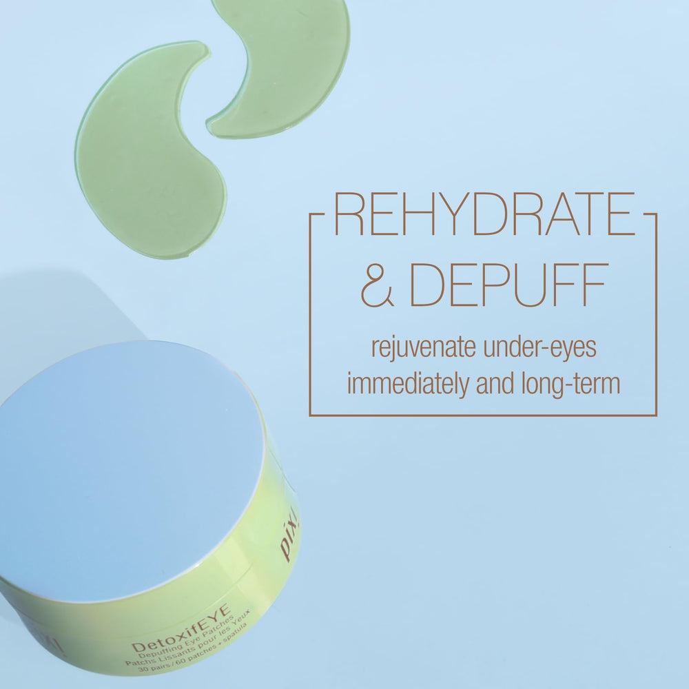 Pixi DetoxifEYE hydrogel close-up patch ready for soothing application.
