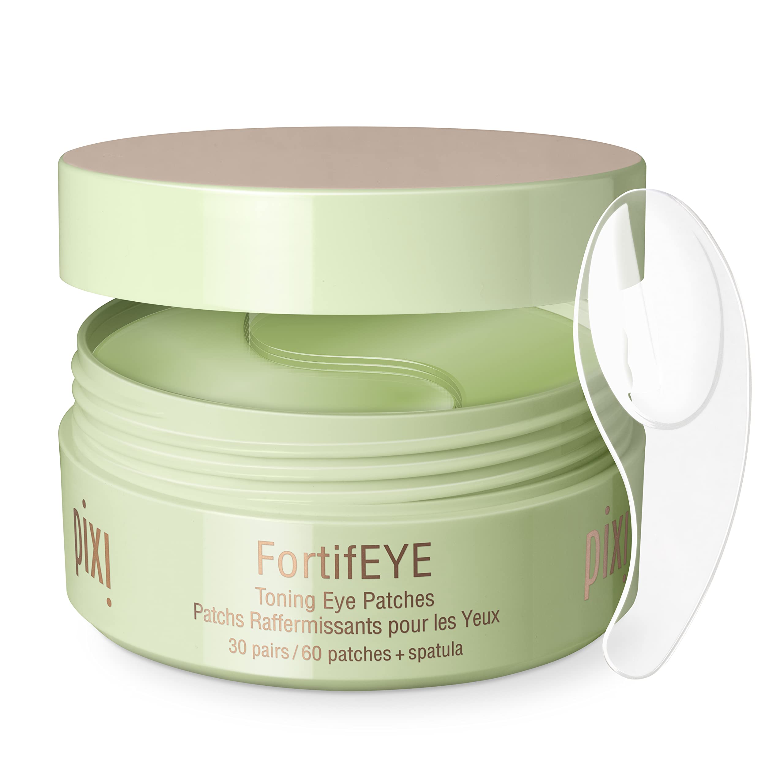 Pixi FortifEYE hydrogel under-eye patches on packaging providing soothing hydration