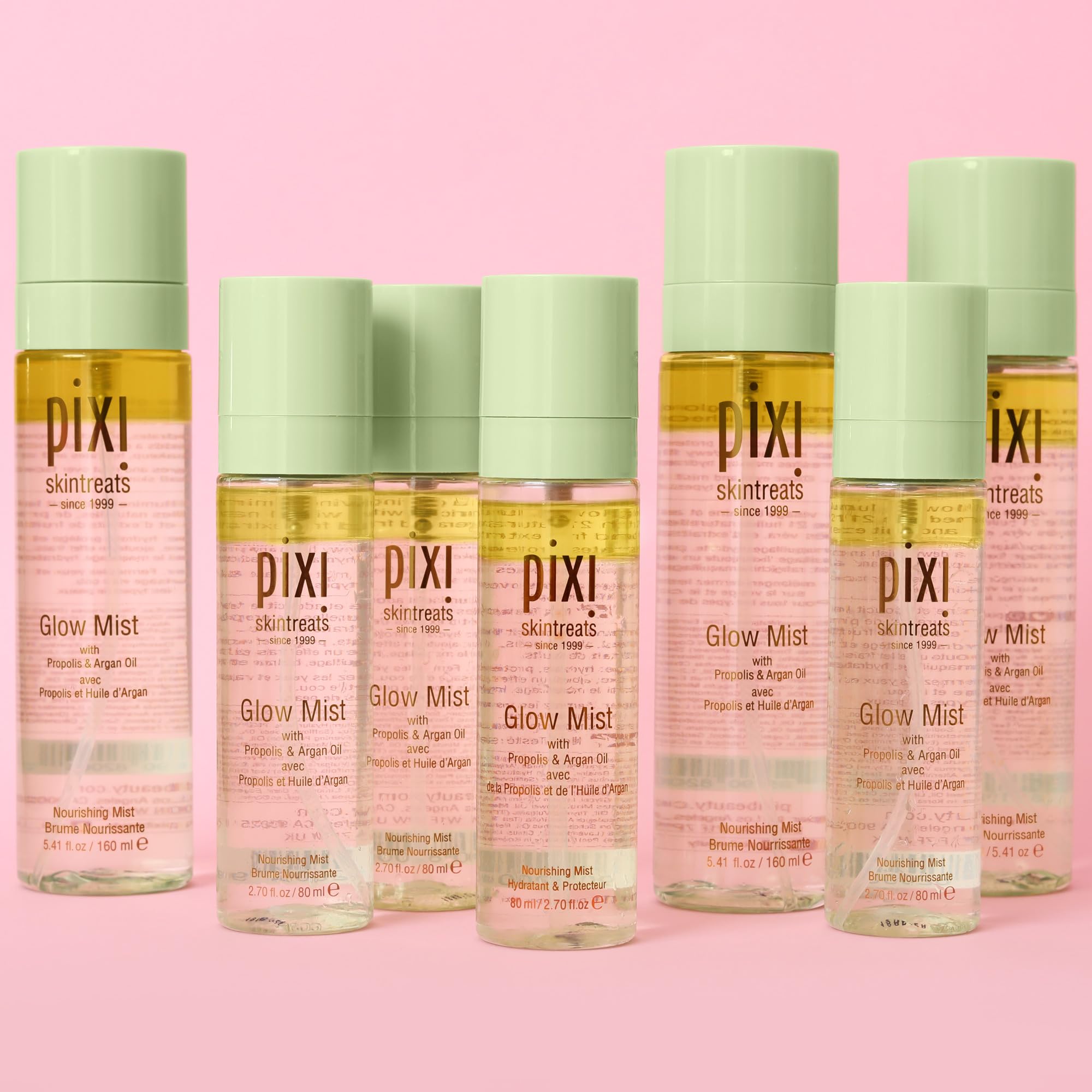 Pixi Glow Mist libre de crueldad y parabenos, adecuado para todos los tipos de piel.