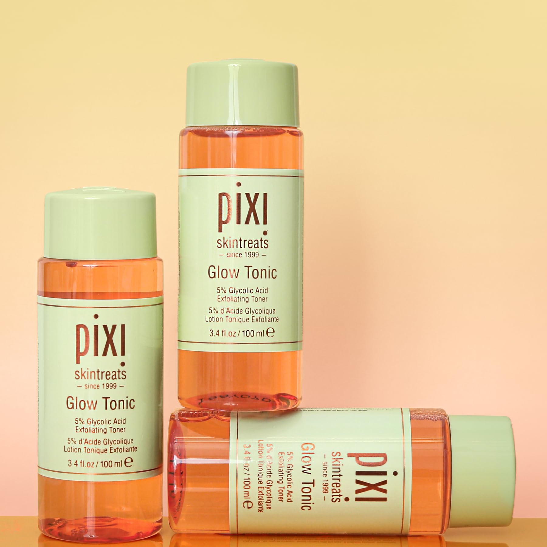Aroma suave de Pixi Glow Tonic durante la aplicación