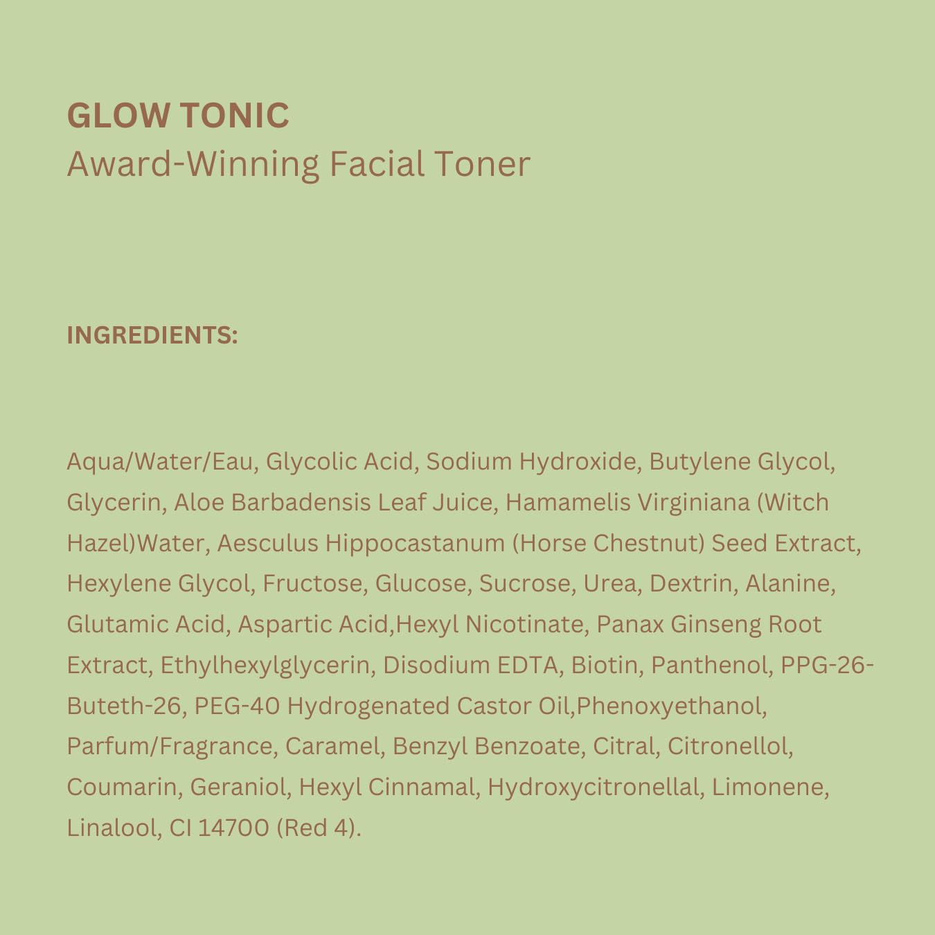 Pixi Glow Tonic cruelty-free and paraben-free branding on bottle label.