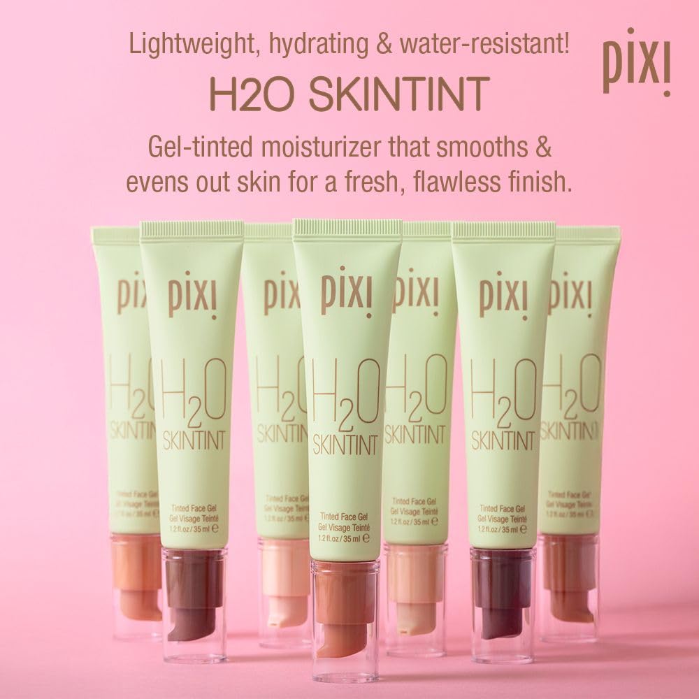 Pixi H2O SkinTint texture swirl showing blendable coverage.