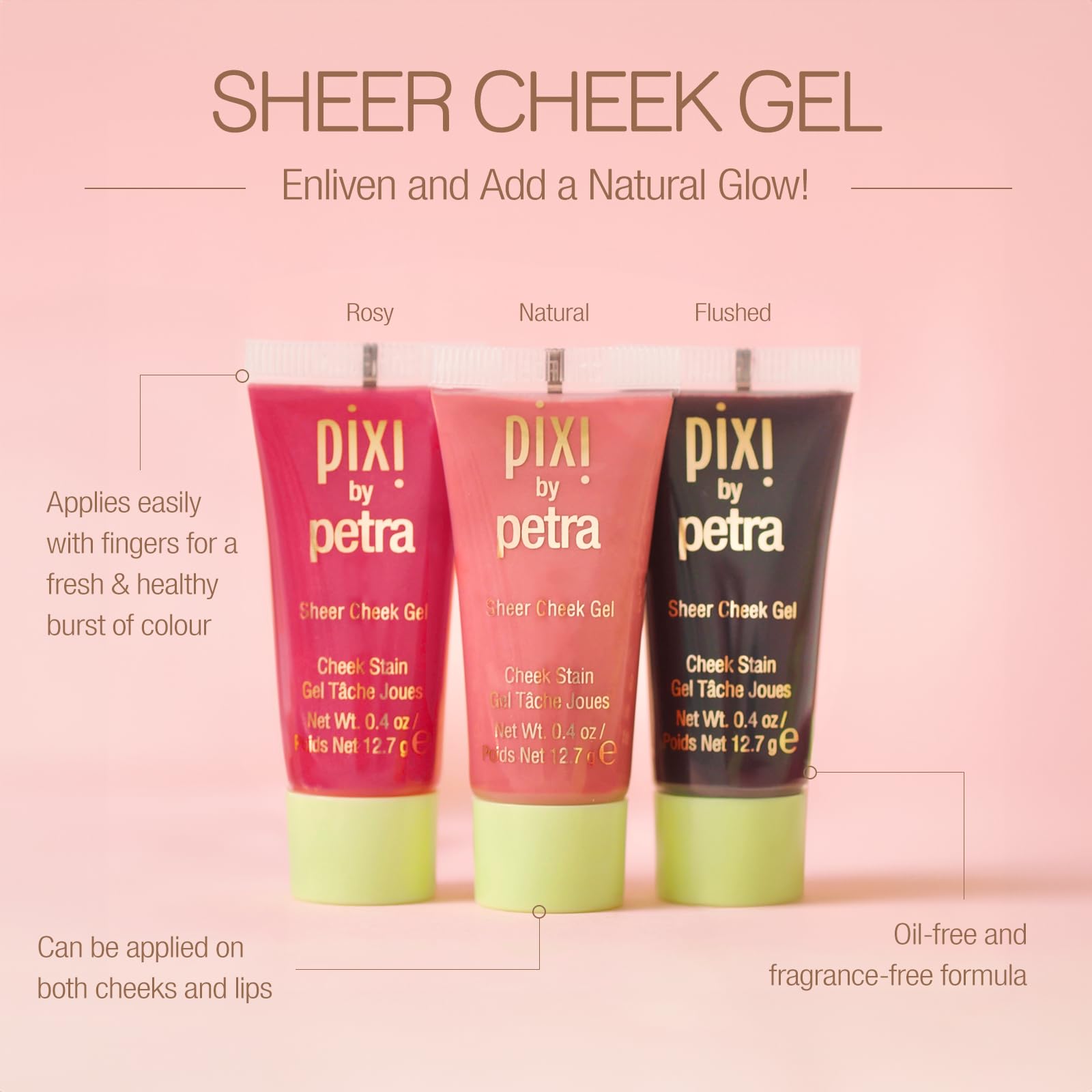 Pixi Sheer Cheek Gel Flushed brillo sutil en piel para luminosidad