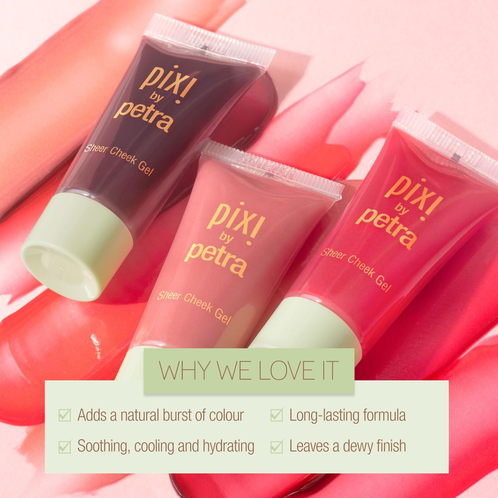 Pixi Sheer Cheek Gel Flushed textura gel suave y fácil de difuminar