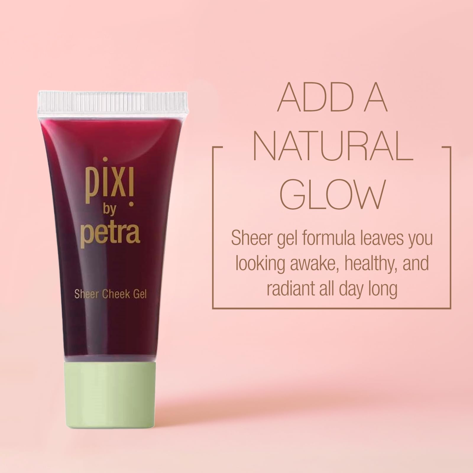 Pixi Sheer Cheek Gel Flushed tono natural en mejillas realce ligero