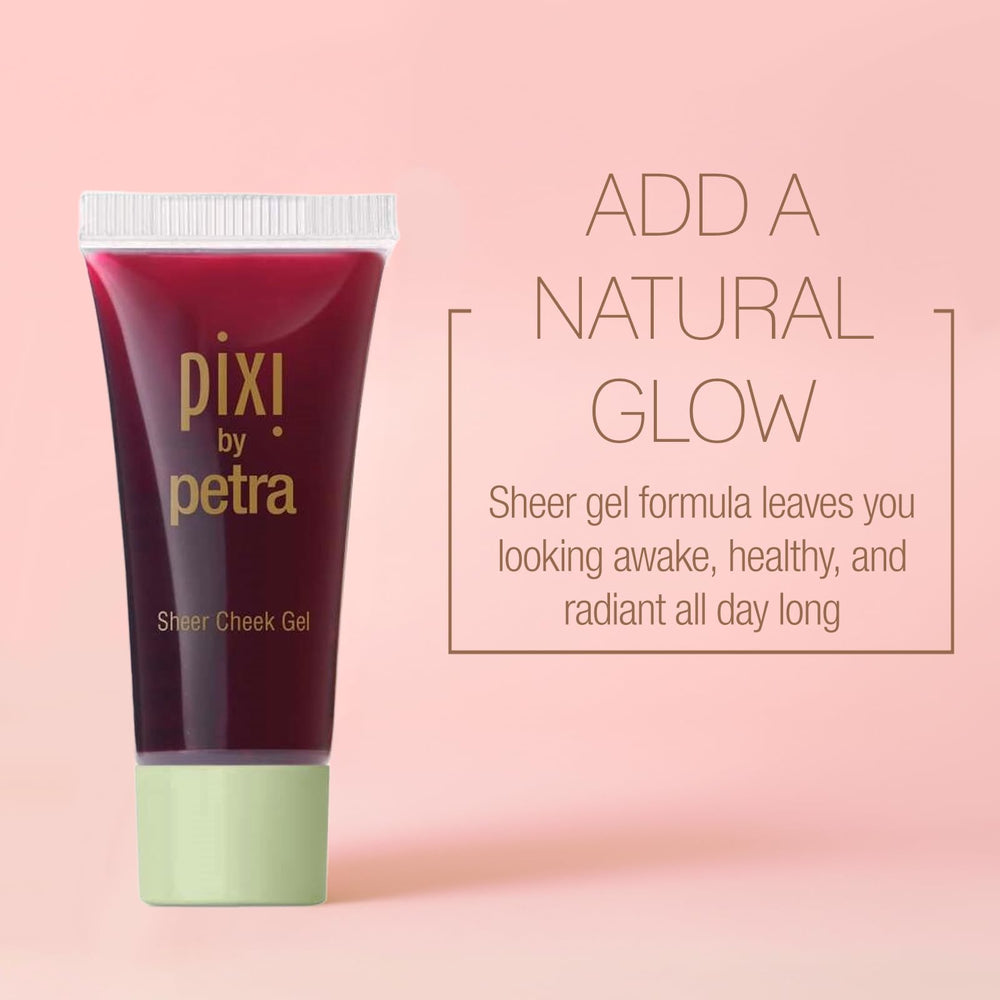 Pixi Sheer Cheek Gel Flushed tono natural en mejillas realce ligero