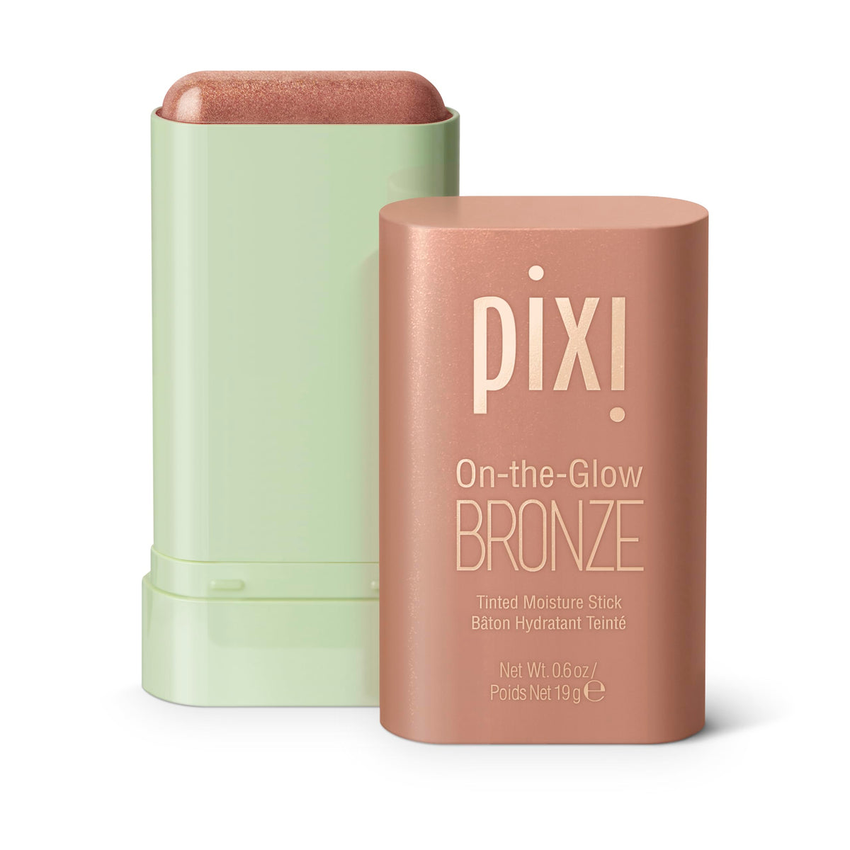 Pixi On-the-Glow Bronze barra-bronceadora suave para mejillas y labios, hidratante e iluminadora.